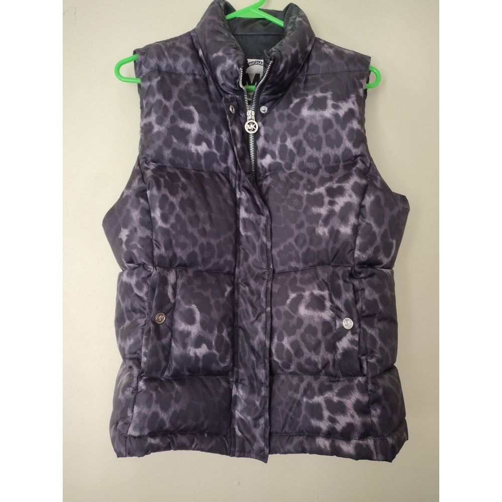 Michael Kors Black Leopard Print Vest